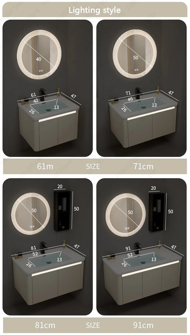 Modern Bathroom Vanity Wall Mounted Bathroom Storage Cabinet, High-Definition Mirror Integrated Bathroom Furniture Accessories