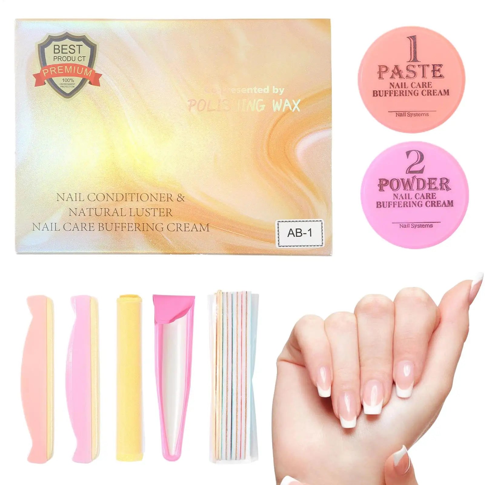 Nail Manicure Kit With Buffer Shine Pedicure Kit Natural Nail Prep Set For Women Girls Beginner Home Salon Daily Party