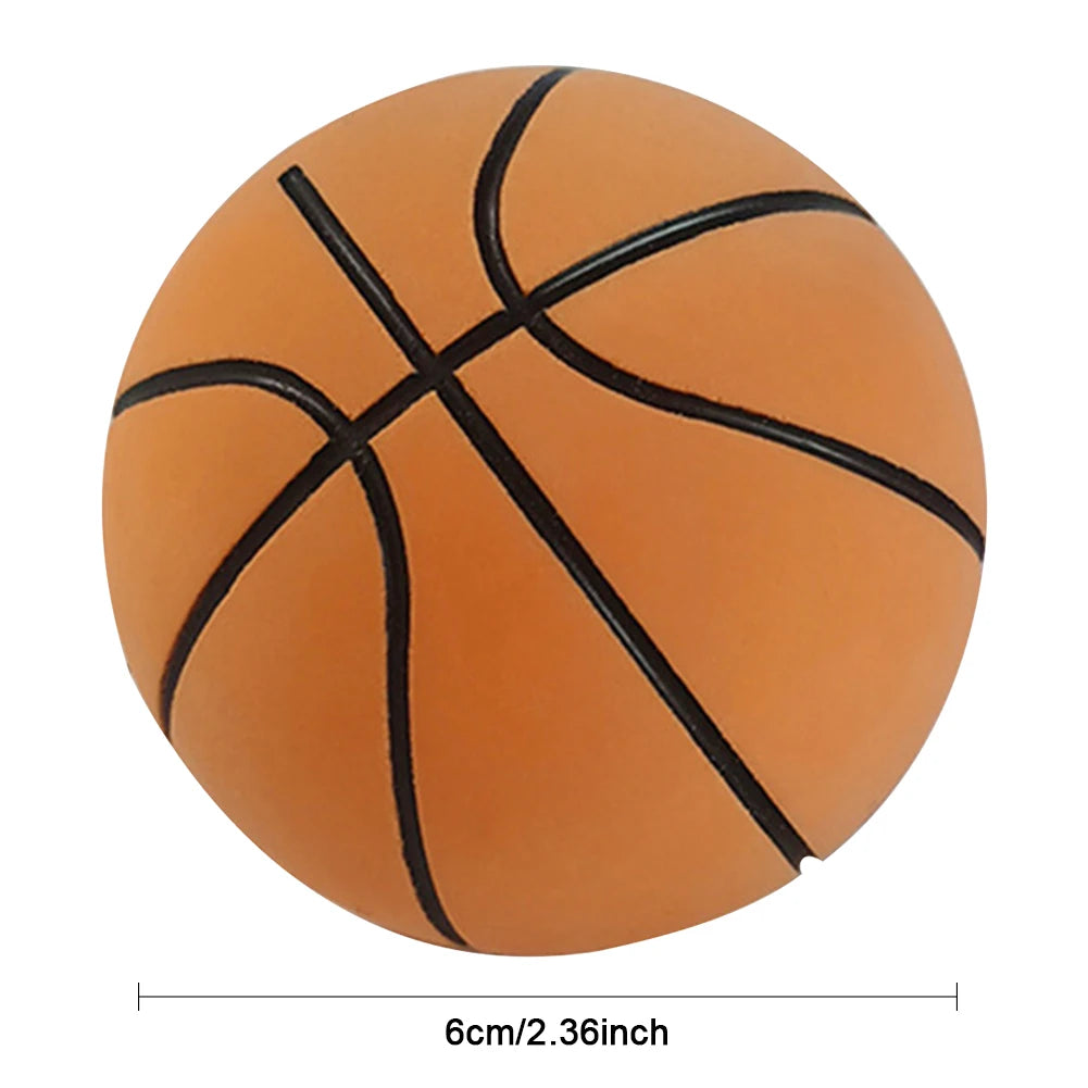 6cm Small Inflatable Basketball Rubber Mini Sports Basketball  Soft High Bouncy Decompression Ball Family Parent-Child Games