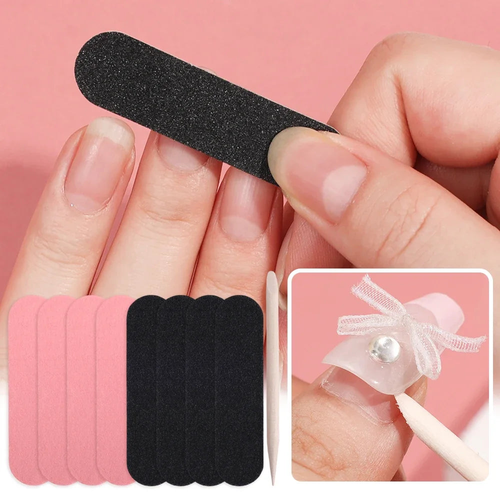 20/80/100pc Disposable Nail File Set Mini Nail Cleaning Care Kit Wood Sticks Nail Art Tools Portable Filer Accessorie Manicure