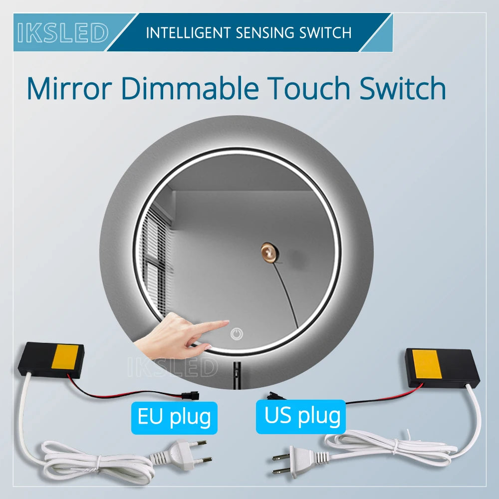220V 110V Touch Sensor Switch  LED Smart Single Key Mirror Light Switch Touch Dimmer Switch For Bathroom Mirror