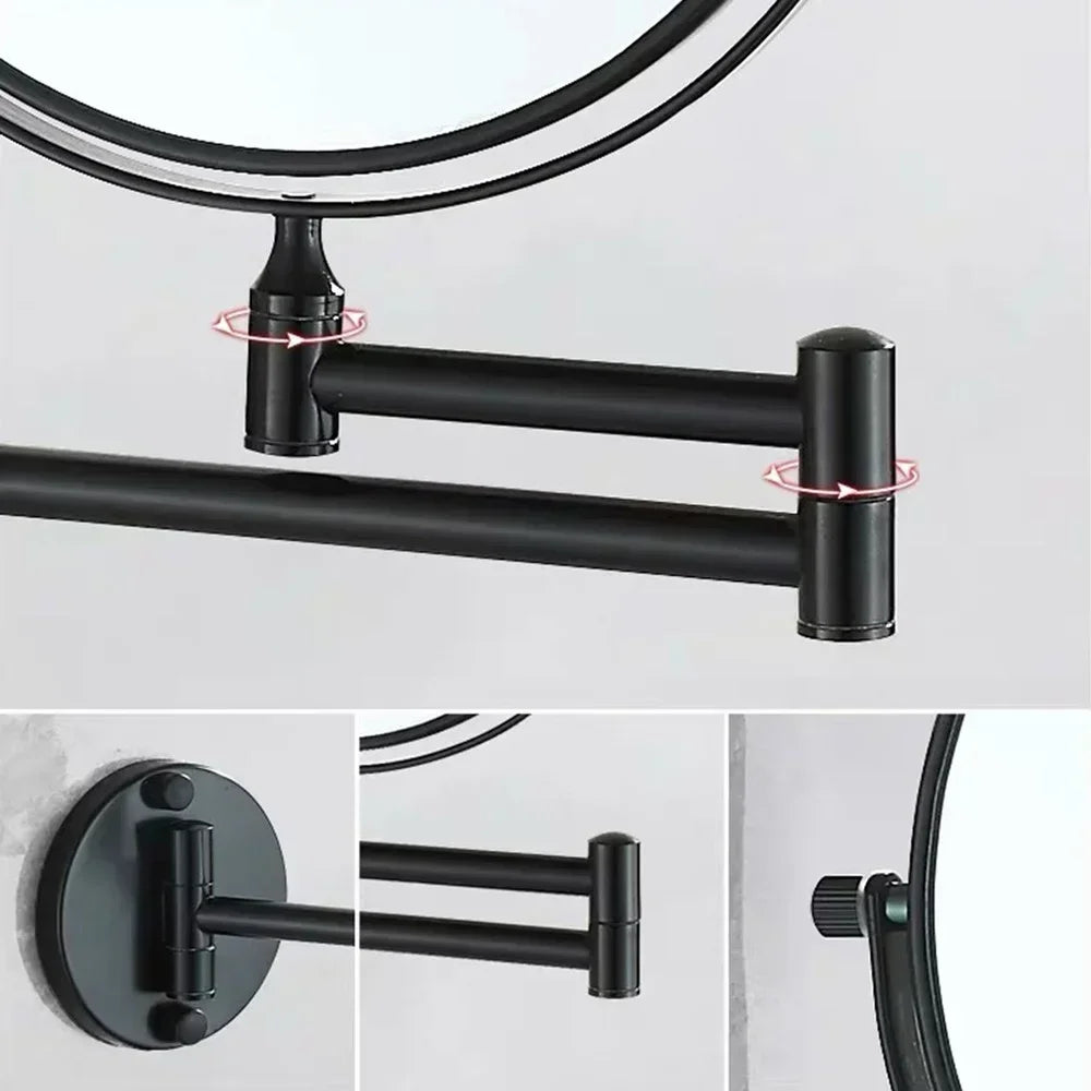 Double-sided Bathroom  Makeup Mirror 3X Magnifying Glass Countertop Rotating Vanity Wall Hardware Accessories