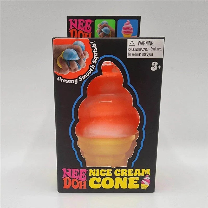Needoh Nice Cream Cone Sensory Stress Reliever Fidget Toy Anxiety Focus Non-toxic Squeeze Stretch Toy For Adults Kids Gift
