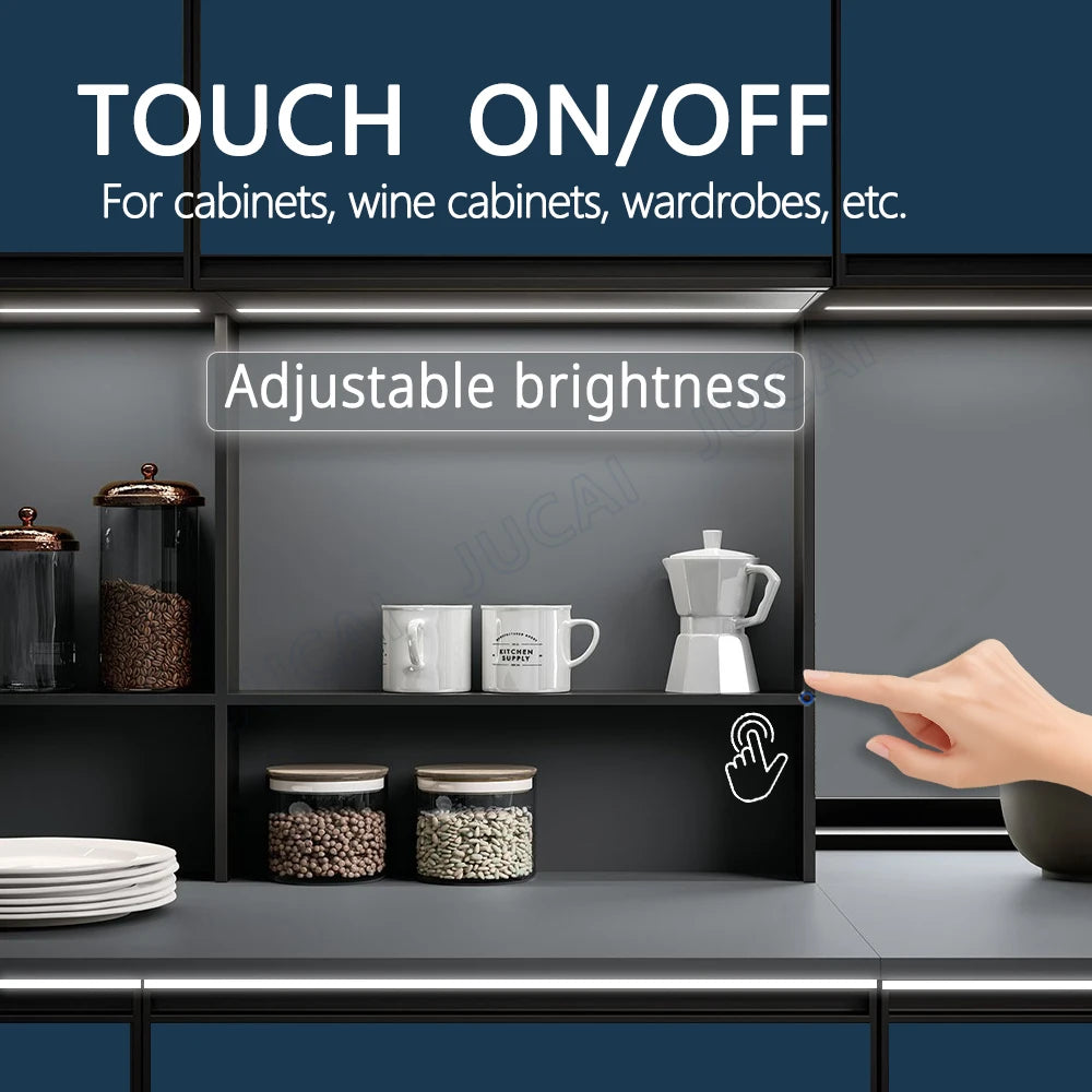 Smart LED Light Controller-Touch Control,Hand Wave,Door Open/Close Control,Stepless Dimming,5A for Wardrobe Cabinet LED Lighting