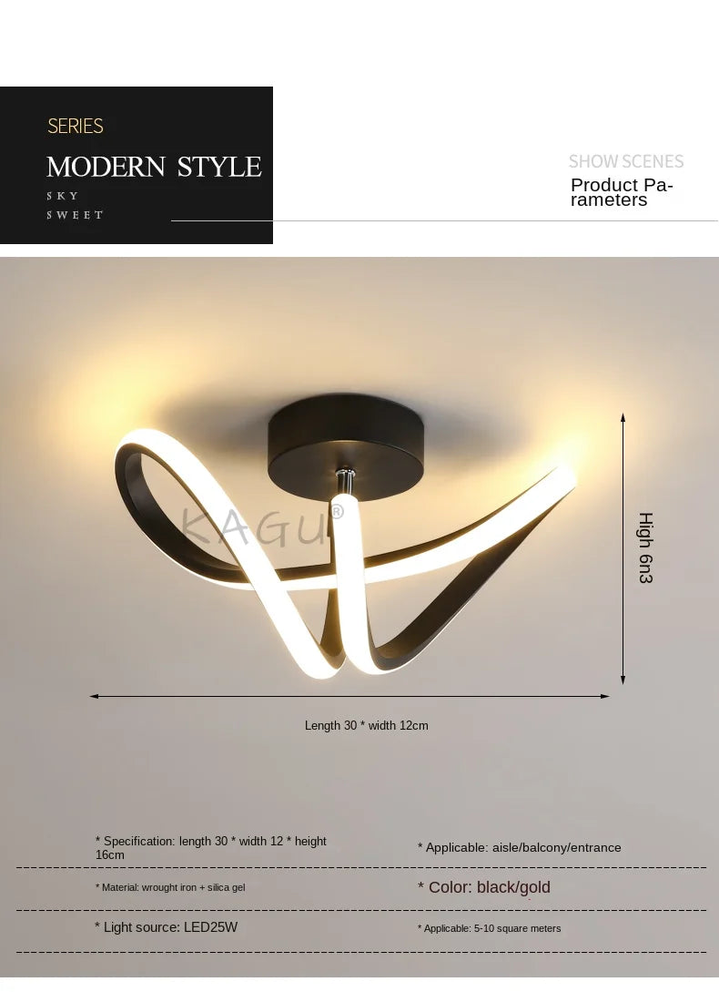 KAGU Modern Aisle LED Ceiling Lamp For Stairs Entrance Corridor Balcony Indoor Lighting Minimalist Style Light Kitchen Fixtures