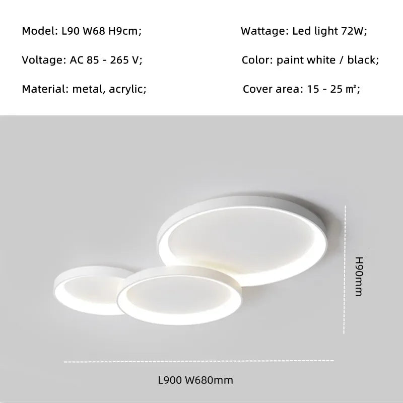 Modern Round Smart Led Ceiling Lamp Lighting Living Room Bedroom Dimmable Simple Ceiling Lights Home Decor Lighting Lamp Fixture