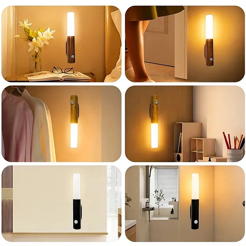 Smart Sensor Night Light Rechargeable LED Wall Light Magnetic Lamp Suitable for Bedroom Corridor and Stair Wall Night Light