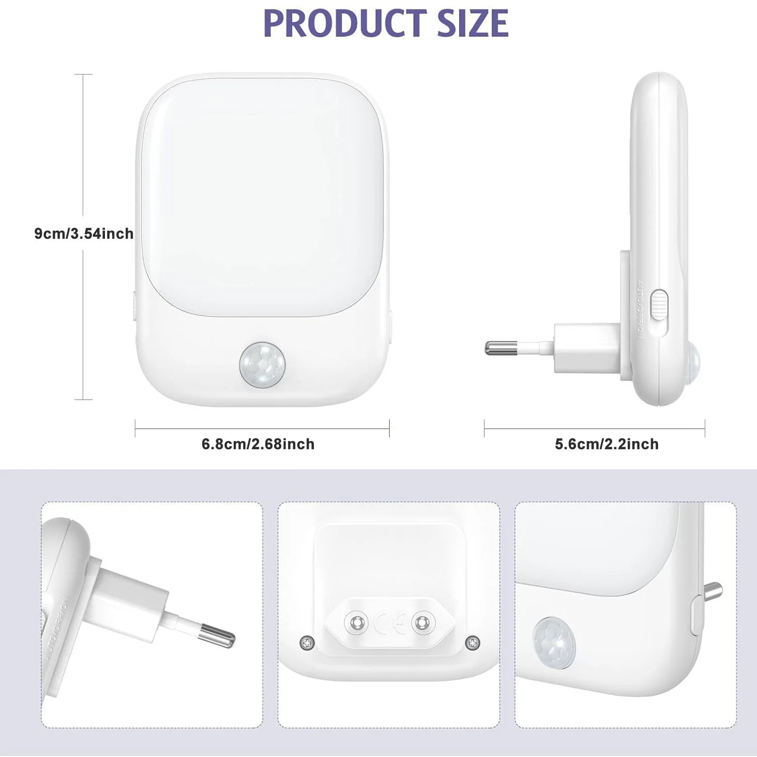 LED Motion Sensor Night Lights for Kids Bedroom Auto Dusk to Dawn Sensor Dimmable Wireless Cabinet Lamp