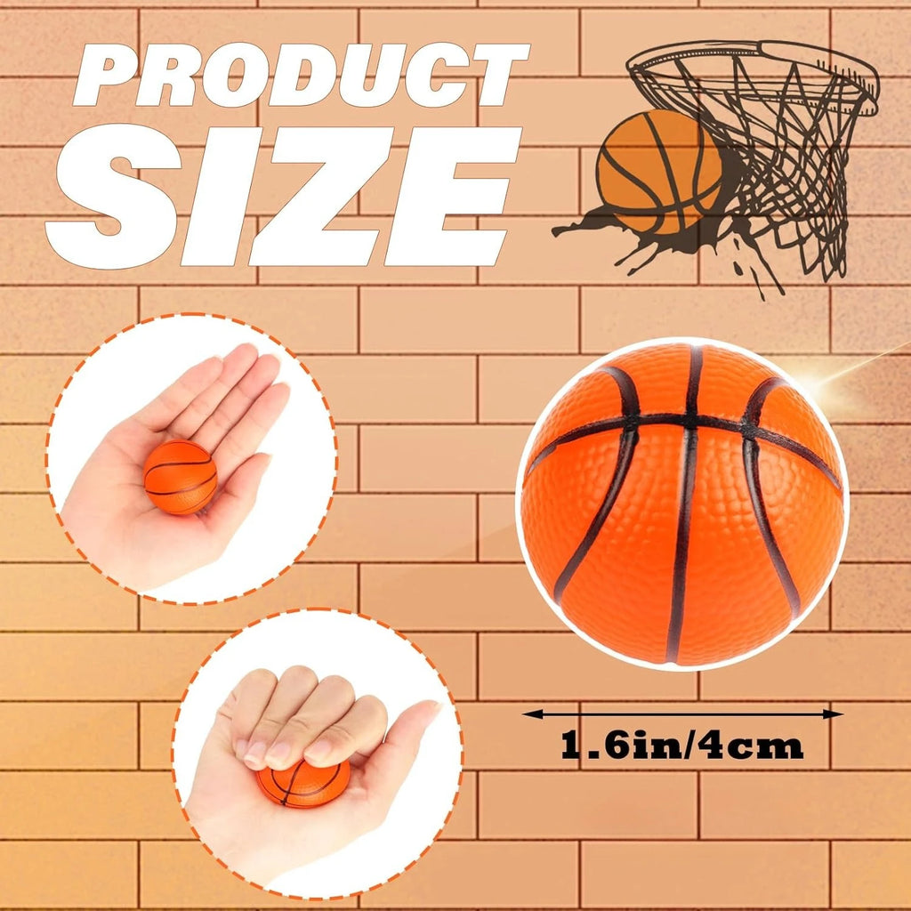 Mini Basketball Stress Balls Basketball Foam Sports Balls Small Squeeze Anxiety Bulk Toy Ball for Kids Basketball Party Supplies