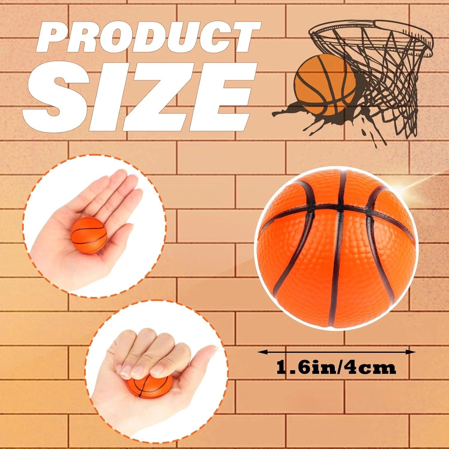 Mini Basketball Stress Balls Basketball Foam Sports Balls Small Squeeze Anxiety Bulk Toy Ball for Kids Basketball Party Supplies