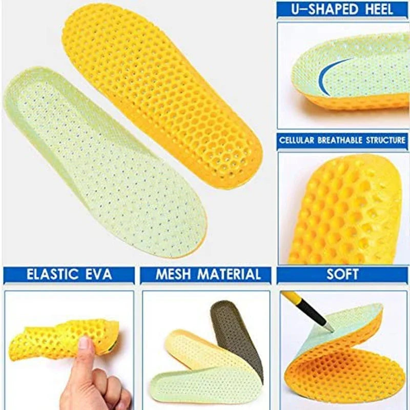Memory Foam Insoles for Sneakers Honeycomb Breathable Insole Sports Shoe Pad Inserts Orthopedics Flat Feet Pads for Woman Man
