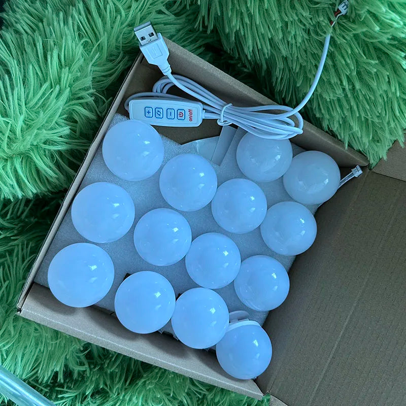 LED Light Makeup Mirror Bulbs Vanity Lights USB 5V Bathroom Dressing Table Lighting Dimmable LED Vanity Light For Mirror Light