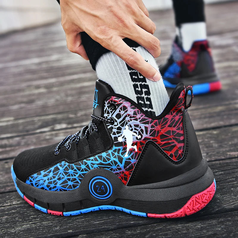 Basketball Shoes Men Field Training Non-slip High-top Luxyry Design Mesh Breathable Sneakers Pro Original Kids Basketball Boots