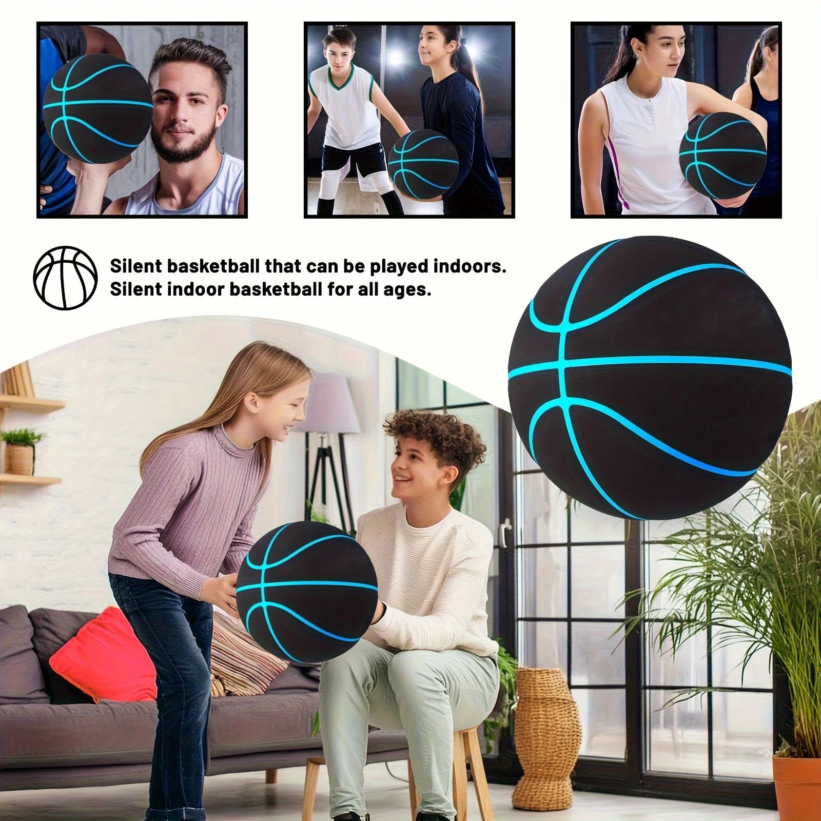 New model - High-density silent basketball, noise-free indoor training ball