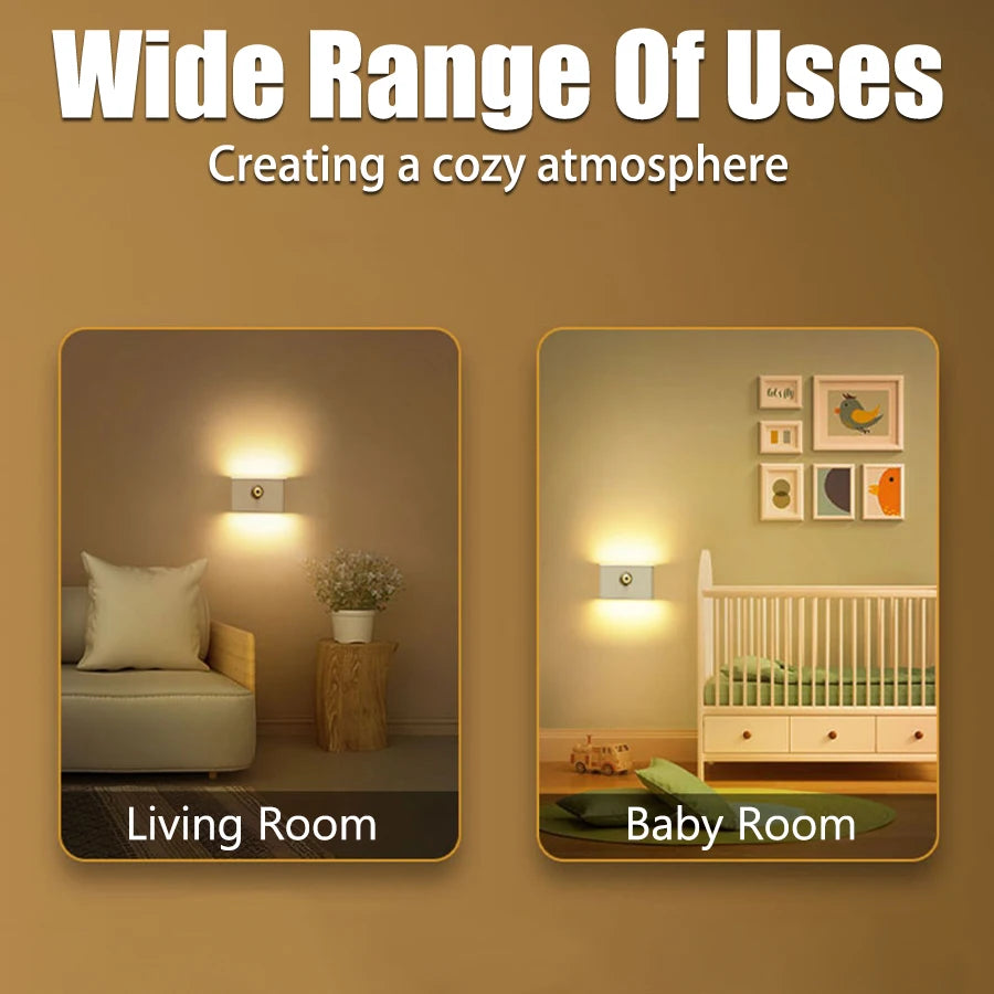 Motion Sensor Smart Led Night Light, Square Lens Eye Protection Bedside Lamp,for Wardrobe,Living Room,Bedroom,Staircase,Camping