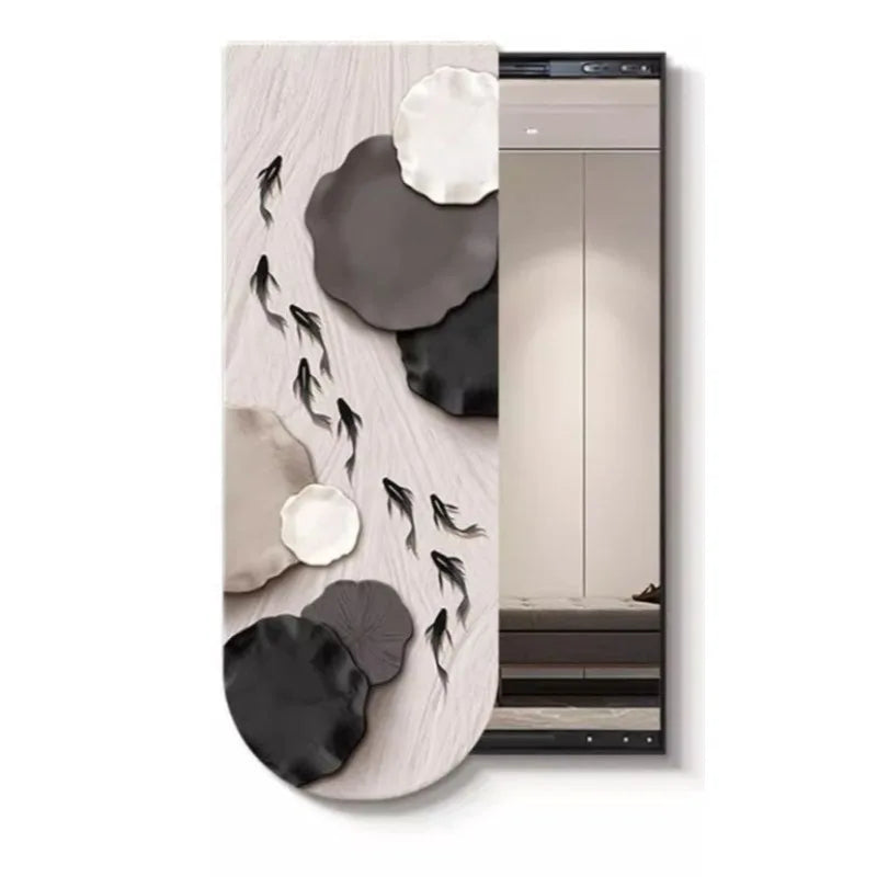 Bathroom Rectangle Mirror Organizer Creative Black Wall Mirror Bedroom Ornament Decorazioni Casa Home Furniture Accessories