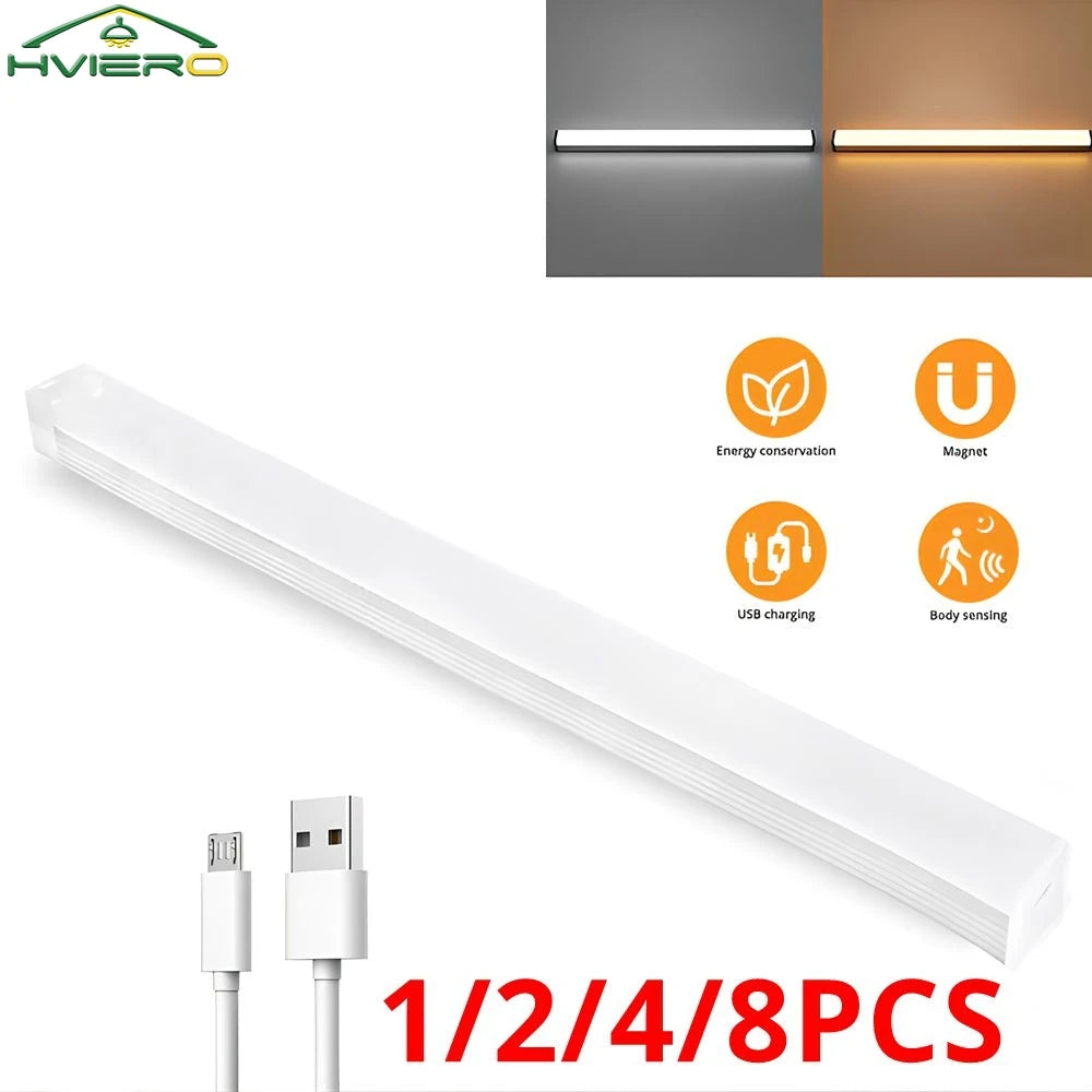 Motion Sensor Night Lights Wireless LED Lamp USB Rechargeable Magnetic For Wardrobe Room Closet Kitchen Aisle lighting Detector
