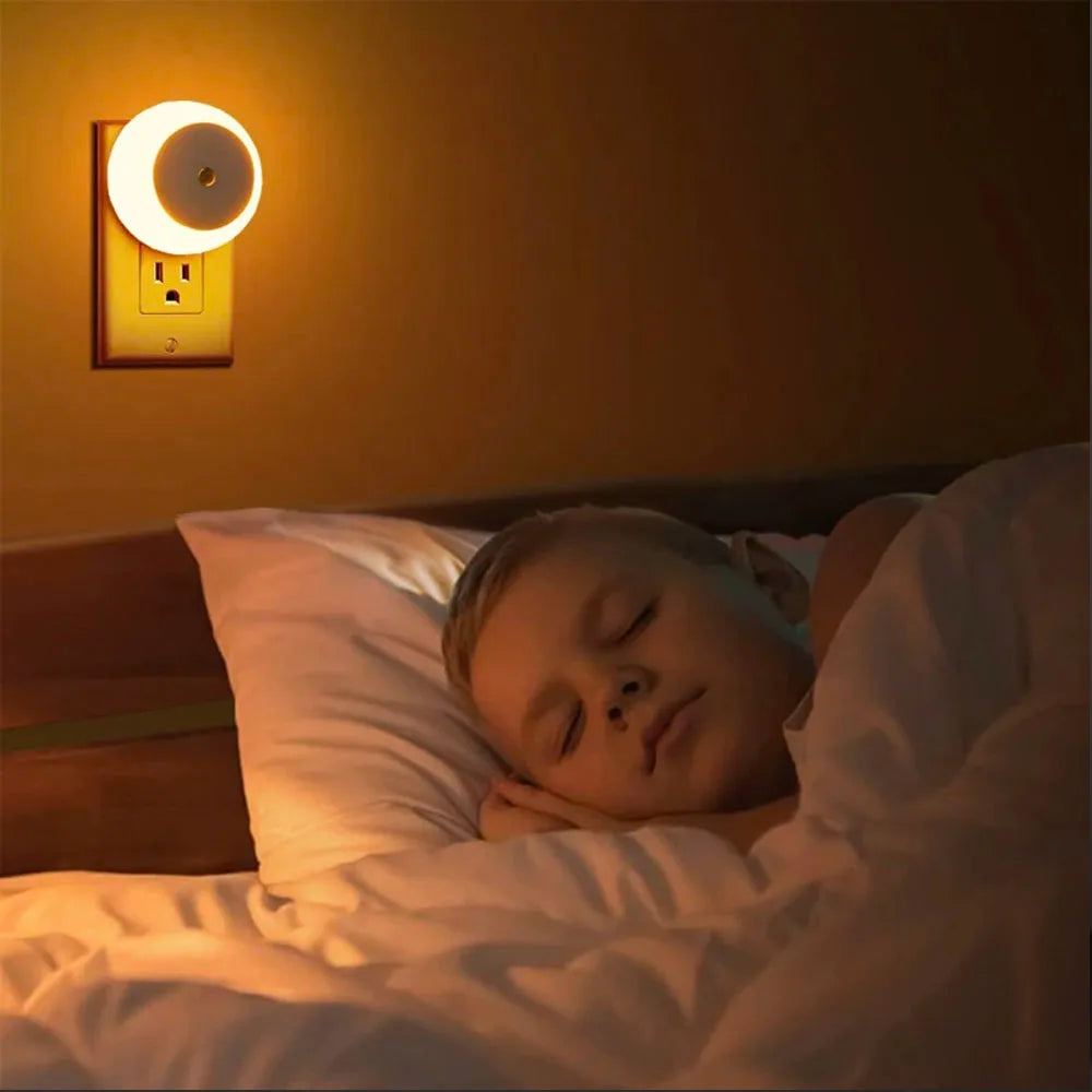 intelligent Motion Sensor night light auto on/off wireless night light LED Plug-in wall lamp  bedroom bedside lamp home lighting
