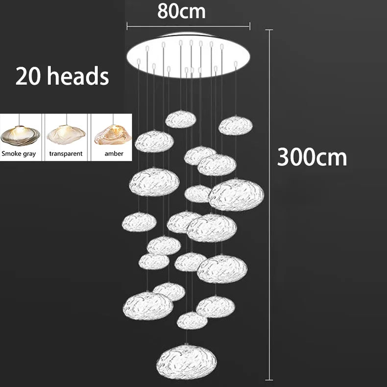 Modern Light Luxury Home Decoration LED Chandelier Staircase Light Living Room Chandelier Indoor Lighting