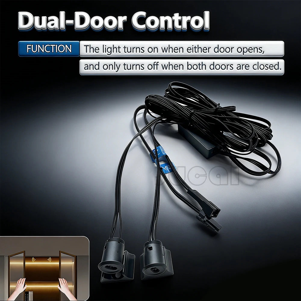 Smart LED Light Controller-Touch Control,Hand Wave,Door Open/Close Control,Stepless Dimming,5A for Wardrobe Cabinet LED Lighting