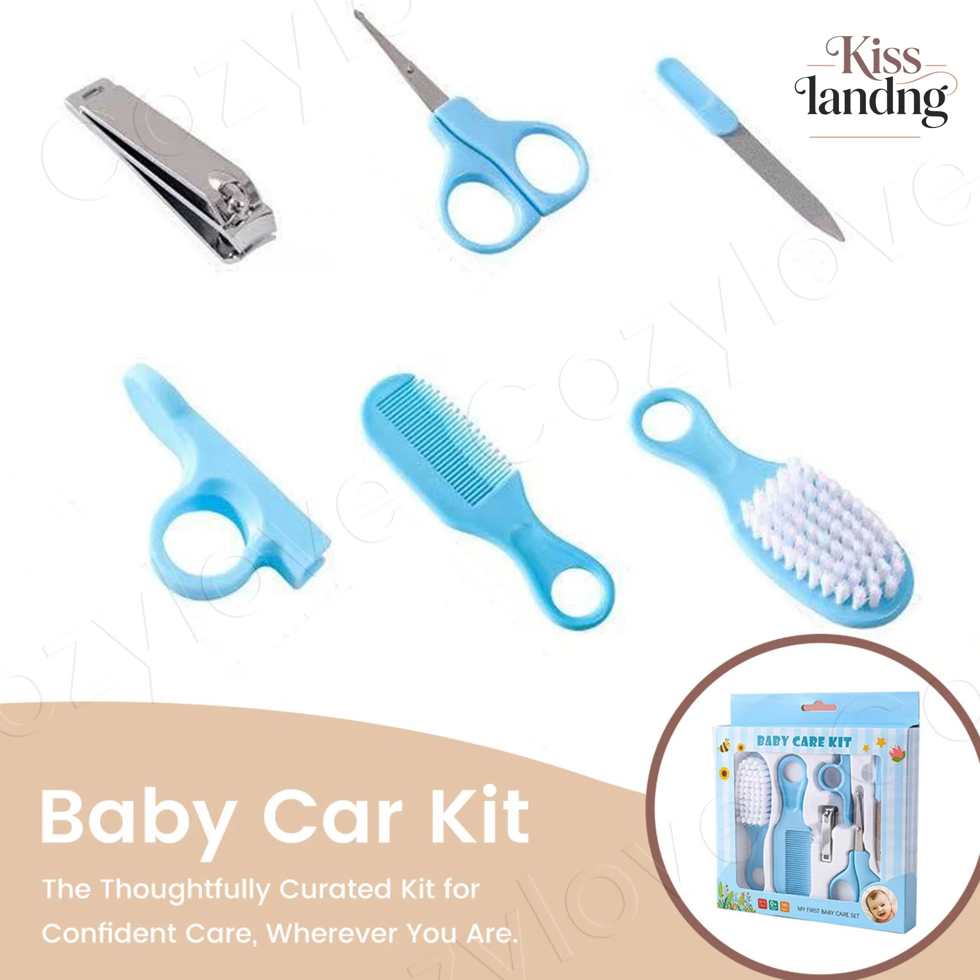 Baby Nail Care & Grooming Set with Clipper, Scissors, Brush, Comb for Newborns,Nail Trimmer Kit Healthcare Tools