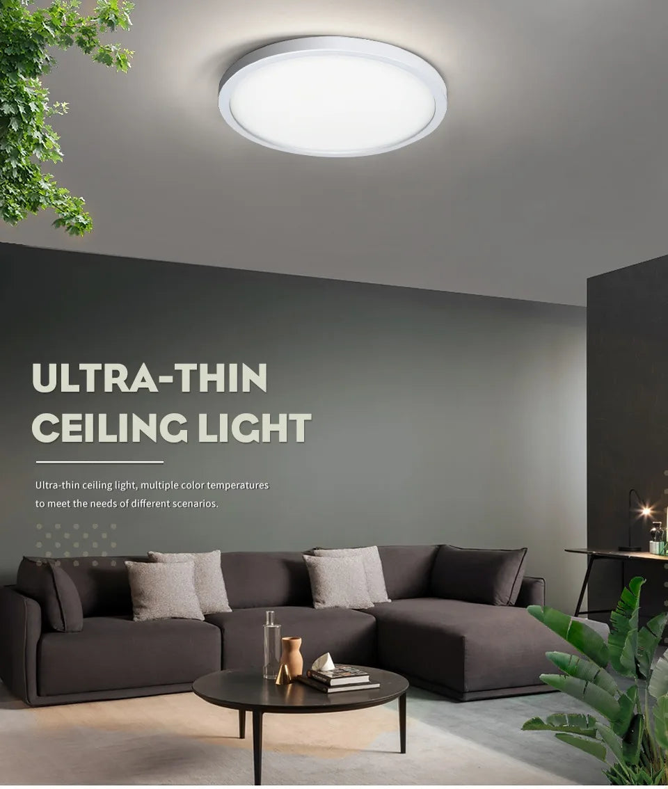 2.2cm Ultra Thin Ceiling Light 6W 9W 13W 18W 24W 110V 220V  Luster Home Appliances Indoor Decoration Bedroom Living Room Kitchen