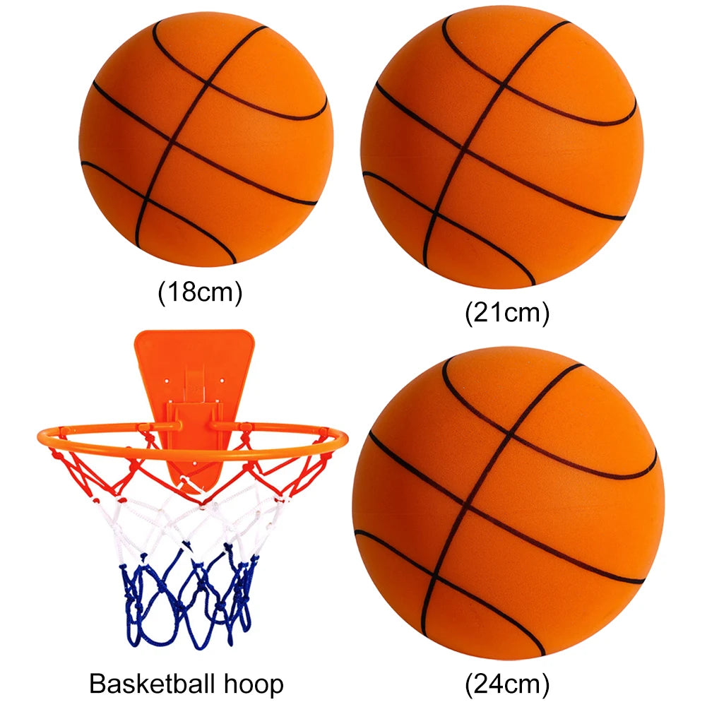 Bouncing Mute Ball 18/21/24cm Silent Foam Basketball Indoor Silent Ball Pat Basketball Silent Toddler Toys Air Bounce Basketball