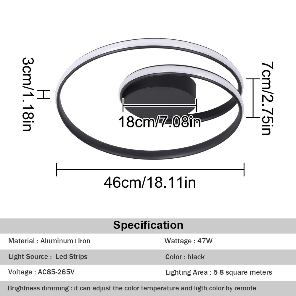 Modern Ceiling Light LED Chandelier Lamp Luminaire Living Dining Room Lighting Acrylic Surface Mounted Home Decor Indoor Fixture