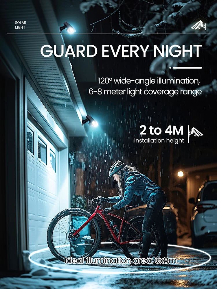 Motion Sensor Outdoor Lights Solar Security Lamp LED Solar Monitoring Design Surveillance-Style Outdoor Lamp for Garden Yard