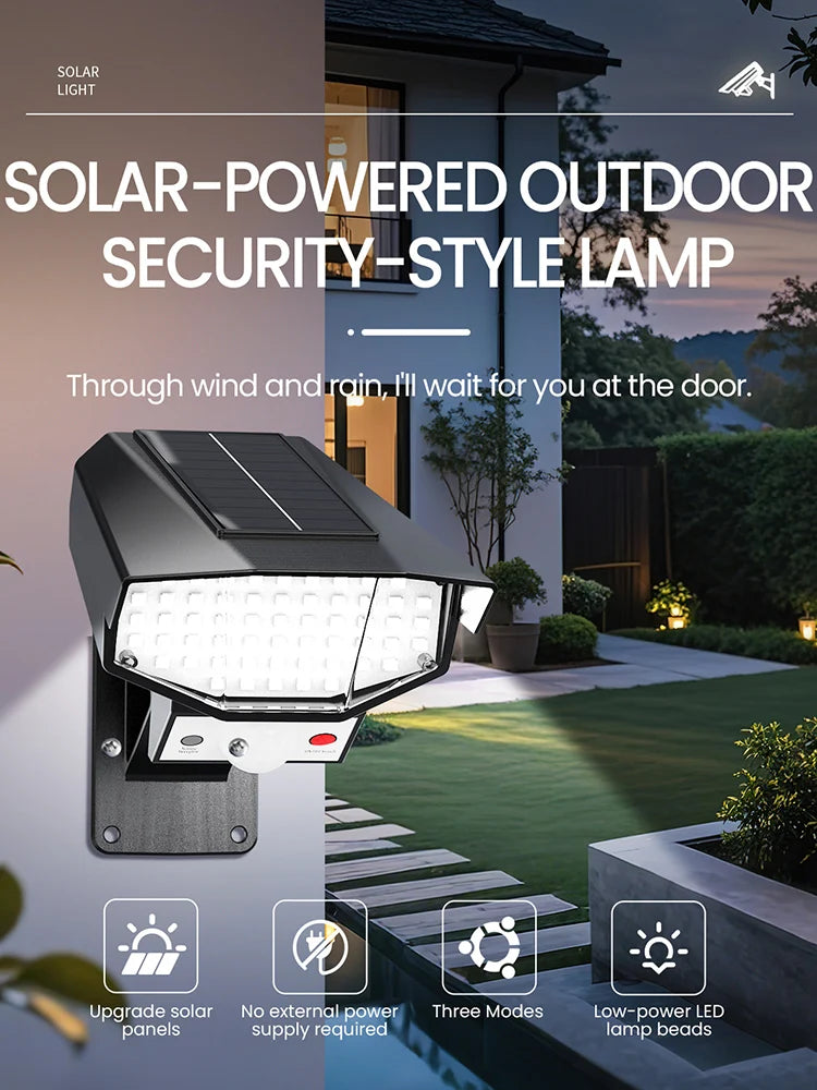 Motion Sensor Outdoor Lights Solar Security Lamp LED Solar Monitoring Design Surveillance-Style Outdoor Lamp for Garden Yard