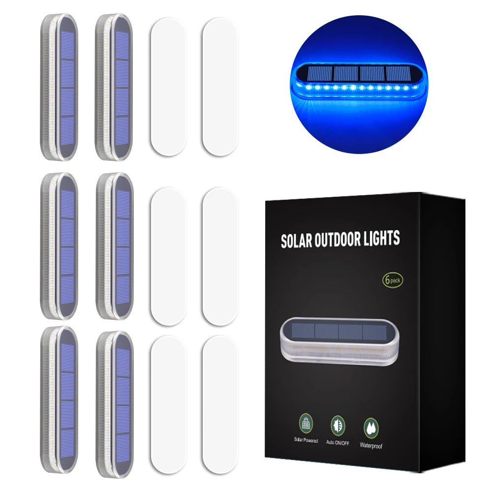 Outdoor Solar Deck Light Waterproof IP68 Stair Lamp with 30 LEDs for Railing Fence Yard Exterior Decorative Lighting