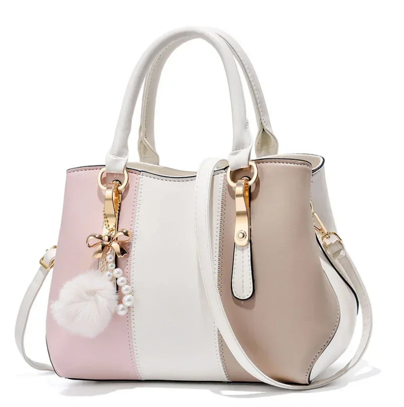 New Fashion Hit Color Ladies Handbag All-Match Hair Ball Pendant Womens Shoulder Messenger Bag European Beauty Bag Bolsos Mujer