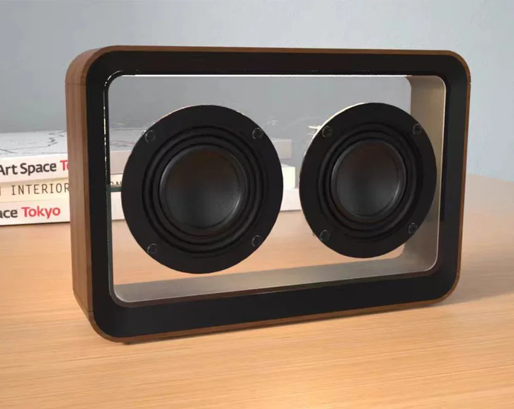 Creative Transparent Bluetooth Speaker with Dual Horn Clear Sound Quality Desktop Decoration Home Mini Audio Reading Light