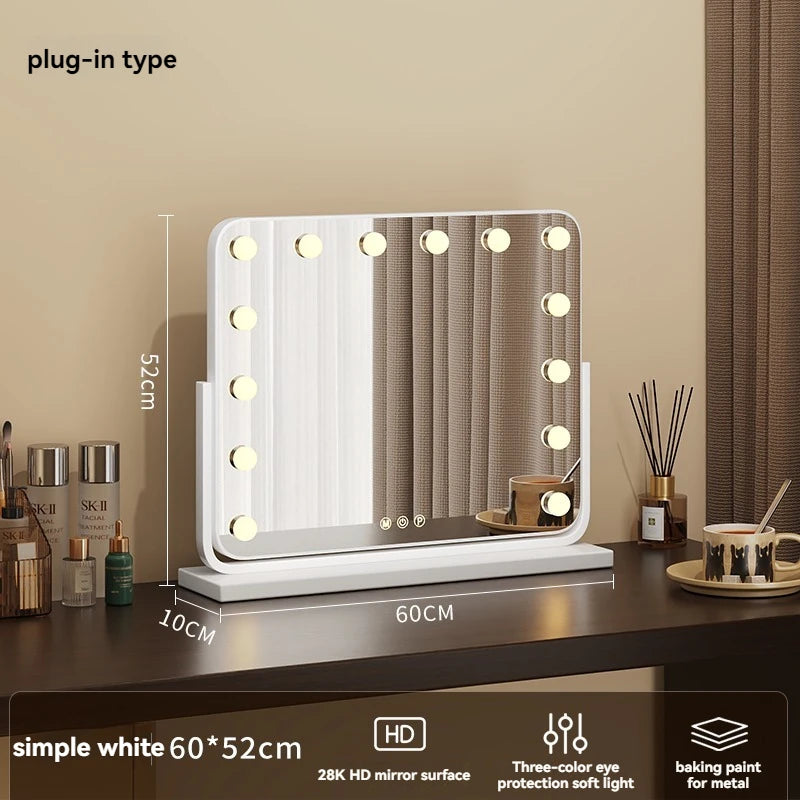 Lighted Vanity Mirror, LED Makeup Mirror with Lights, Hollywood Mirror for Tabletop Dressing