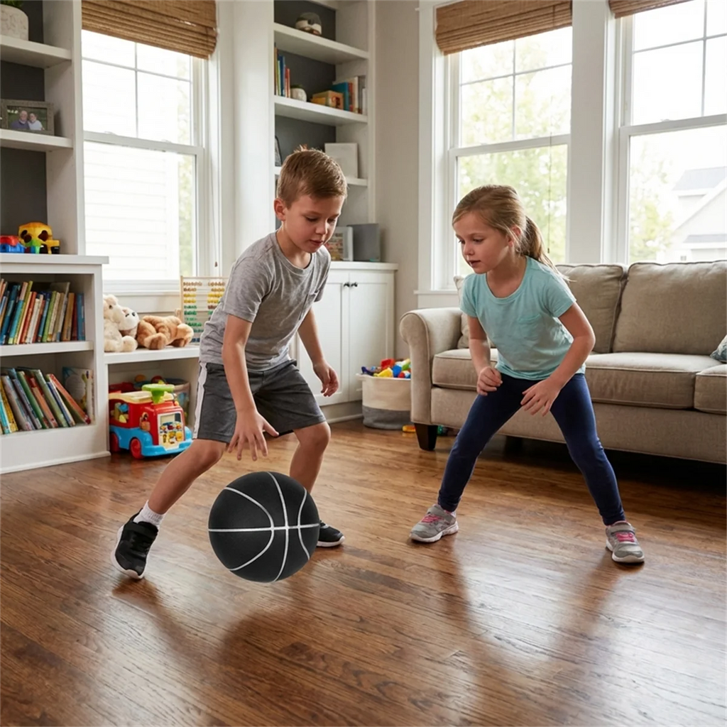 High-Density Silent Indoor Basketball, Airless PU Foam Construction for Noiseless Dribble Indoor Training Ball Size 7--29 inch