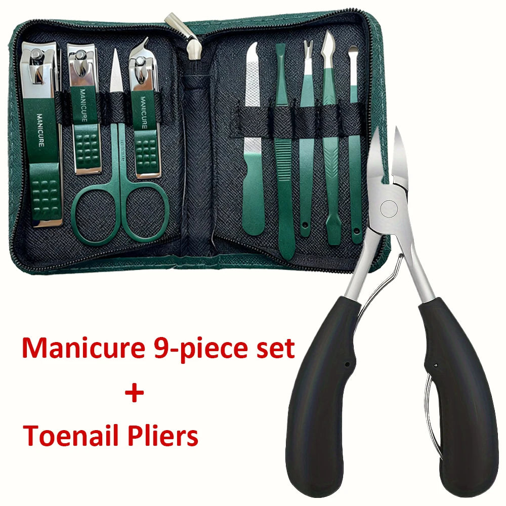 6/9 Pcs Set Professional Piece Nail Care Kit Stainless Steel Manicure & Pedicure Set Nail Clipper Set with Travel Case