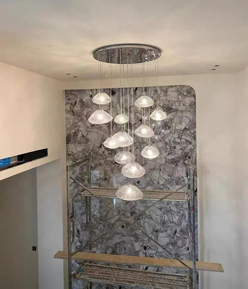 Modern Light Luxury Home Decoration LED Chandelier Staircase Light Living Room Chandelier Indoor Lighting