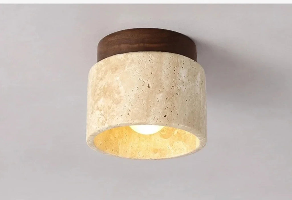 Modern Stone Travertine Ceiling Lamp Bedroom Corridor Flush Mounted Foyer Hallway Staircase Indoor Lighting Fixture Decoration