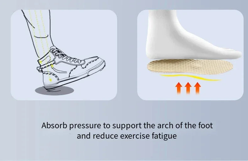 1Pair Memory Foam Insoles for Basketball Sports Shoes Shock Absorption Non-Slip Soft Shoe Sole Comfortable Foot Support