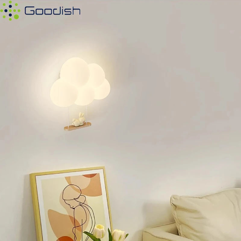 Modern Cute Cartoon LED Wall Lamps Art Creative Animals Balloons Lights for Chidren's Bedroom Living Room Home Decor Chandeliers