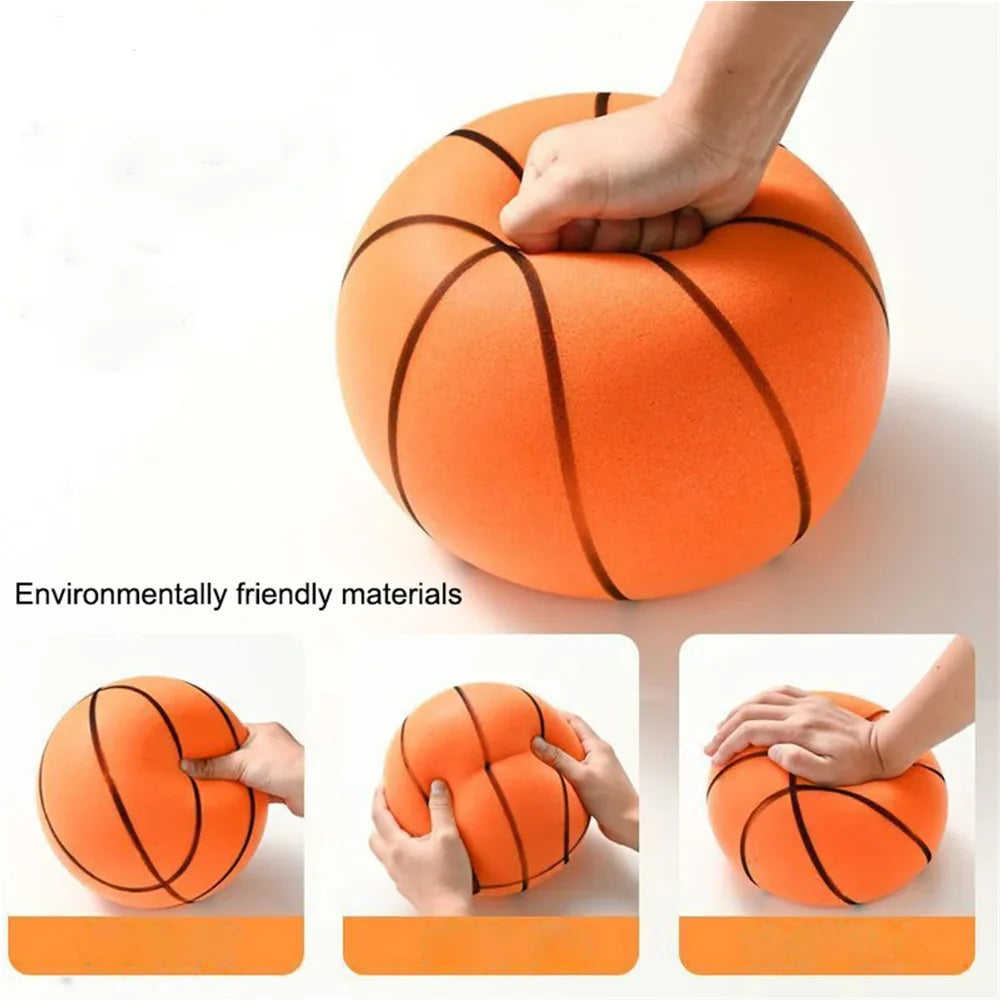 PU Foam Basketball Kids Indoor Silent Basketball Bouncing Mute No Noise Ball Bounce Squeezable Mute Bouncing Sports Basketball