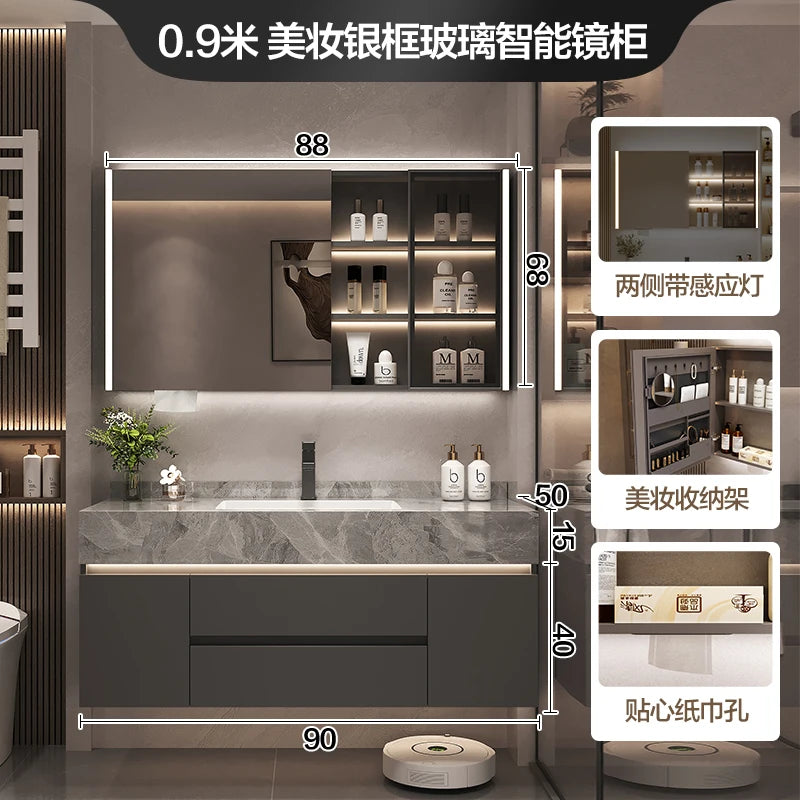 Simple Luxury Bathroom Cabinets Washbasin Vintage Toilet Drawer Bathroom Cabinets Storage Mirrors Mobili Per La Casa Furniture