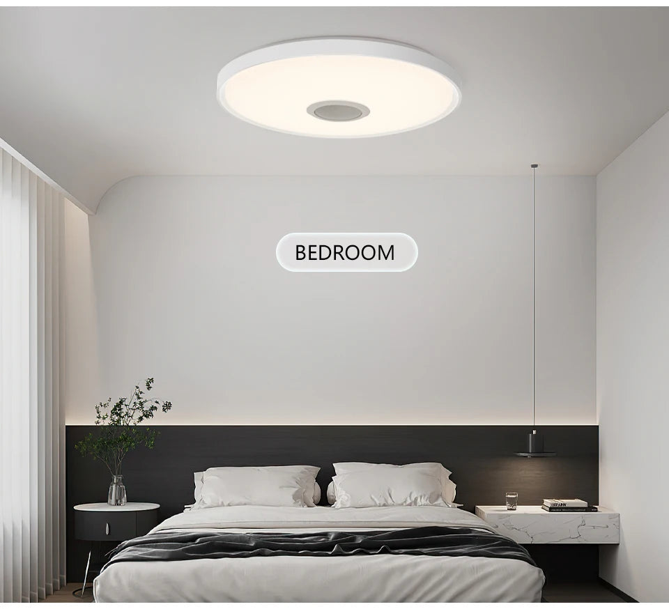 LED Smart Ceiling Lamps RGB APP Remote Control Dimming Modern Home Lighting Music Light with Speaker For Living Room Bedroom