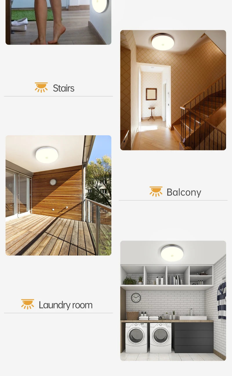 Sensor Lights Led Home Ceiling Decoration Veranda Lustre Indoor Aisle Ceiling Lamps Luminaire Round Chandelier LED Night Lights
