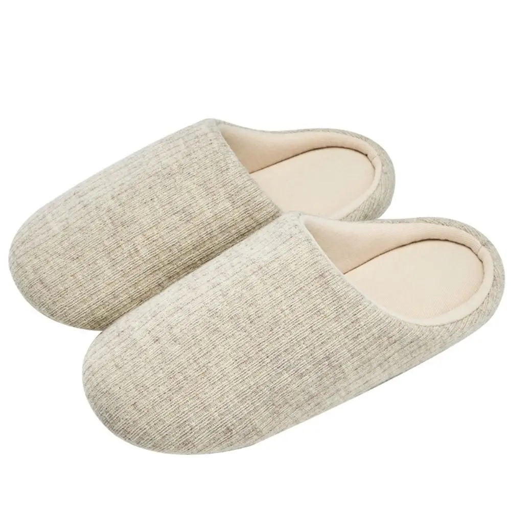 Soft Sole Silent Cotton Slippers Simple Anti-slip Indoor Slippers Women Japanese Style House Shoes Closed-toe slippers Couple
