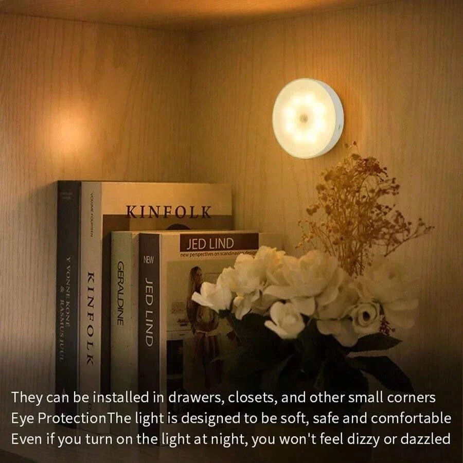 Motion Sensor Night Light,Wireless LED Cabinet Light w/PIR Motion Detection,Bedroom Stairs Hallway Closet,Smart Wall Lamp Room