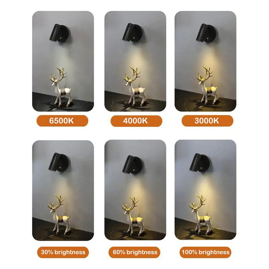 Smart Remote Control & Magnetic USB LED Wall Light,3 Mode Dimmable Cordless Touch Night Lamp for Bedside,Wardrobe,Hallway,Stairs