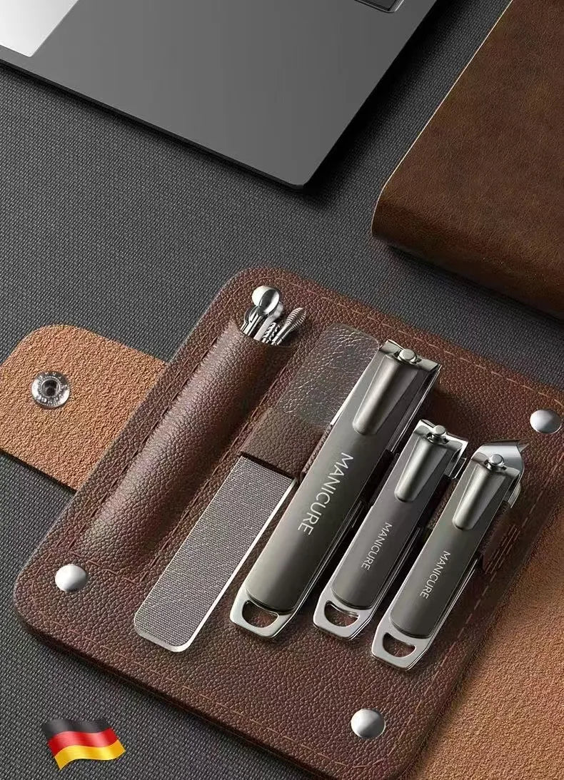 Portable Nail Clippers & Manicure Pedicure Set - Complete Nail Care Kit with Clippers, File, Cuticle Remover & Tools