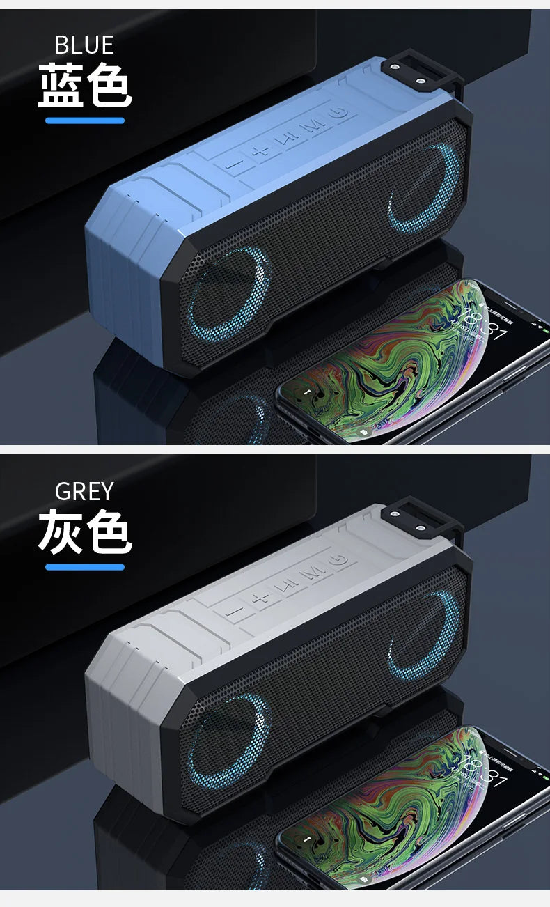 Portable Bluetooth Speaker Wireless TWS Stereo Bass IPX7 Waterproof Loudspeaker FM Radio 12H Playtime