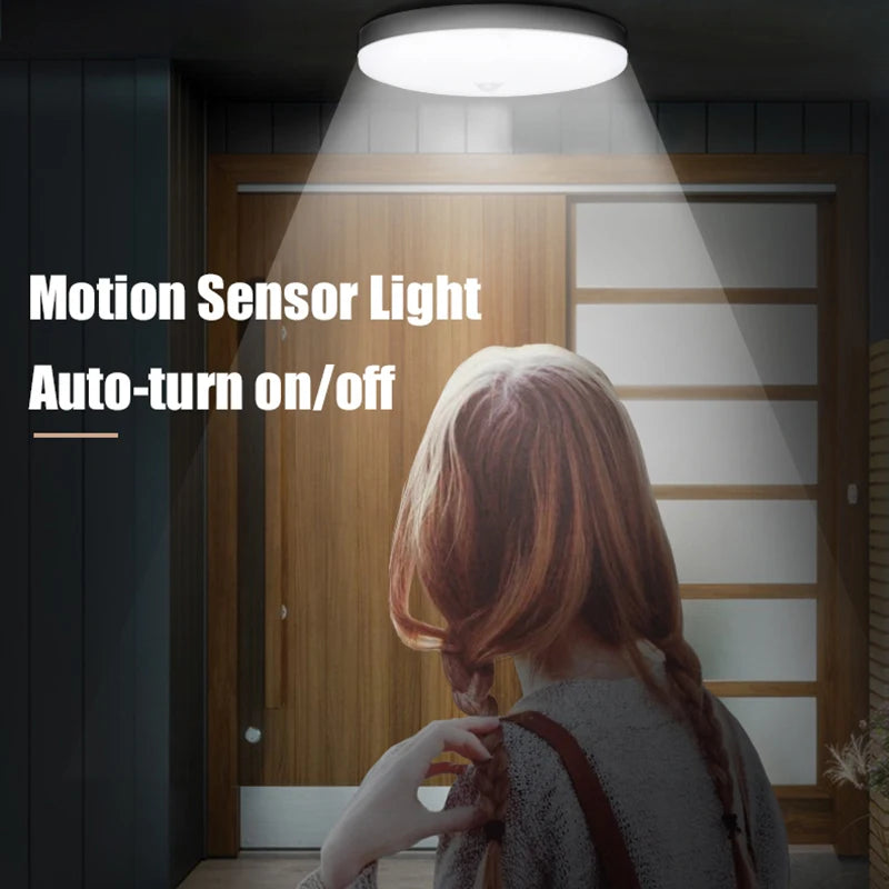 Sensor Lights Led Home Ceiling Decoration Veranda Lustre Indoor Aisle Ceiling Lamps Luminaire Round Chandelier LED Night Lights